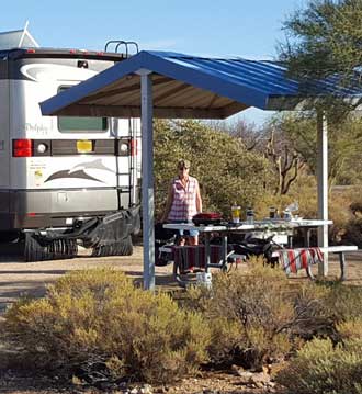 Parked at Cholla Campground on Roosevelt Lake