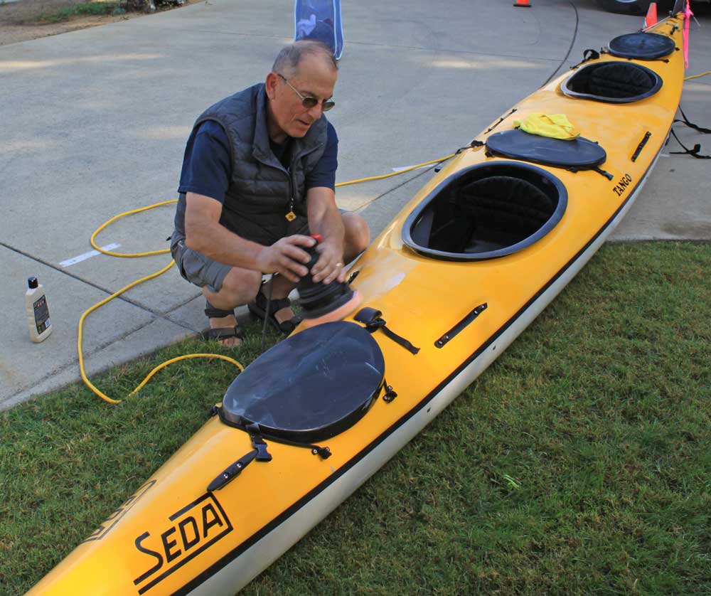 Cleaning up the kayak