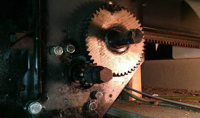 Gears with cover plate removed