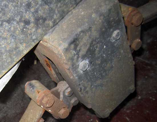 Closeup view of a shackle
