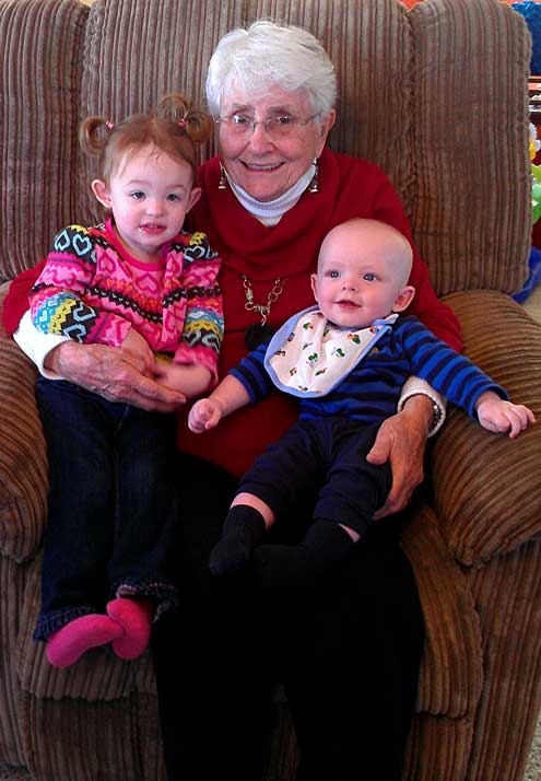 Great grandma with the great- grandkids