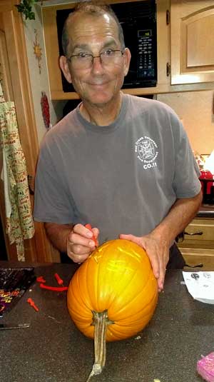 Learning how to carve a pumpkin