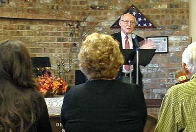 Norm speaks while celebrating the life of Jane Lee