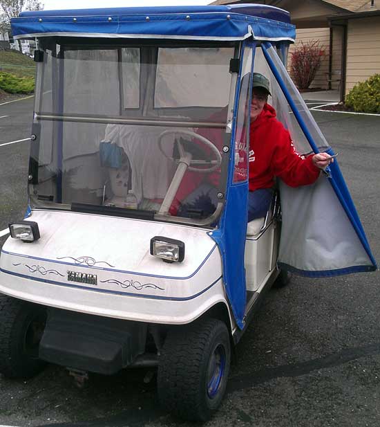 We've been loaned a golf cart for several months