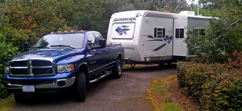 Parked at Waxmyrtle Campground south of Florence, Oregon