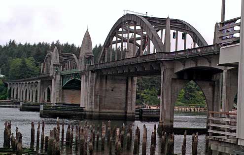 The historic Florence bridge over the Siuslaw River