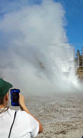 Grand Geyser, largest predictable geyser in the park erupts every 6 - 8 hours.