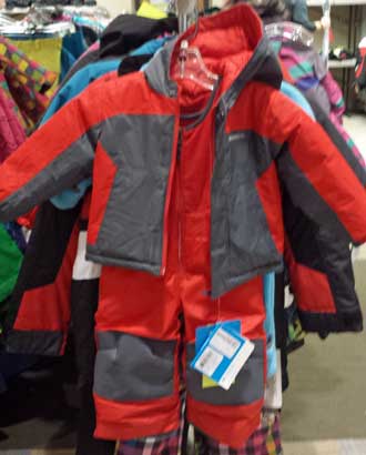 Checking out grandkid snow suits, Behind: ISU Bookstore