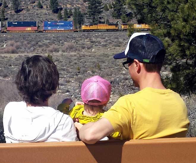 We were treated with a freight train across the Truckee River
