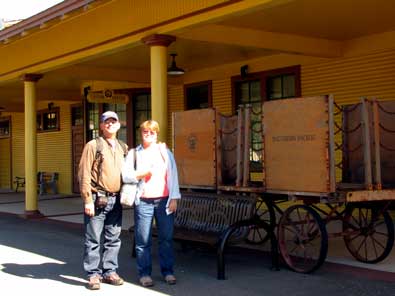 Dale and Gwen waiting at the Colfax depot for train 6