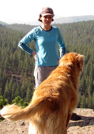 Mindy and Morgan at the Highway 89 overlook on the Sawtooth Trail