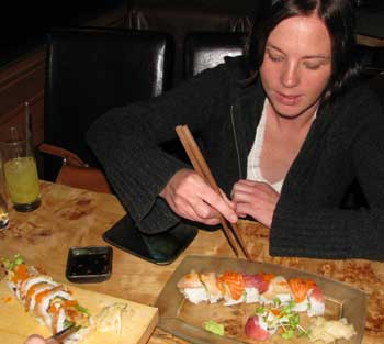 Eating Sushi at the Drunken Monkey Sushi Bar