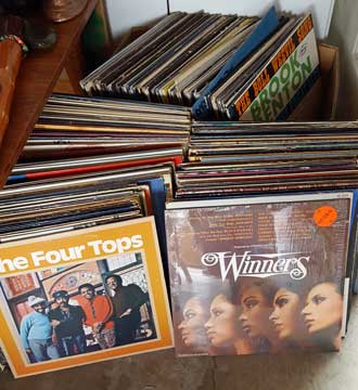 Vinyl records found at a garage sale