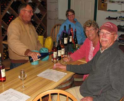 The owner of Tularosa Vineyards welcomes us to the tasting room