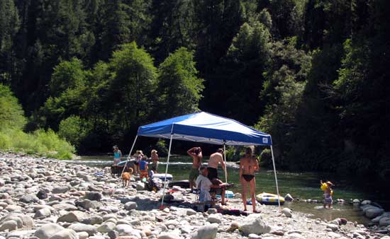 Campers enjoy the North Yuba River