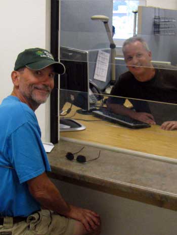 Dale submitting his application for Social Security