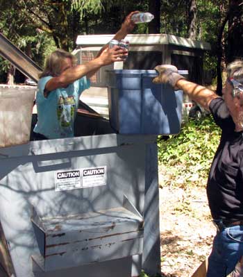 Joe & Bob dumpster dive in our campgrounds