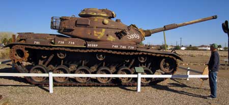 A Sherman Tank on display in Bouse 