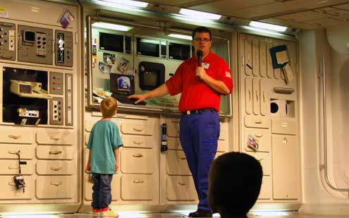 A lecture in real life on a space station with a little help from Timmy