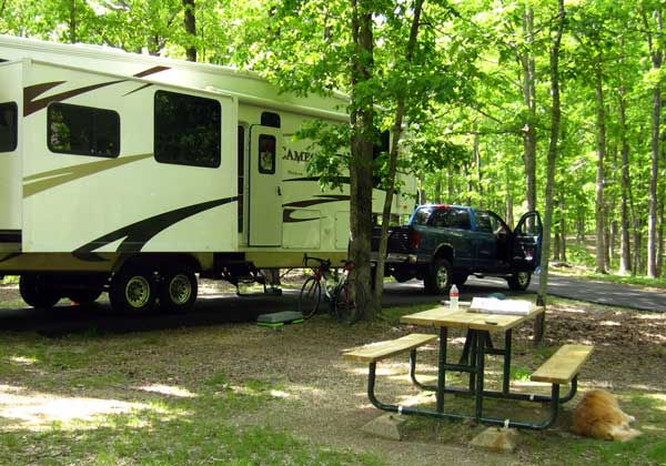 Our free campsite in the Merriweather Lewis Park