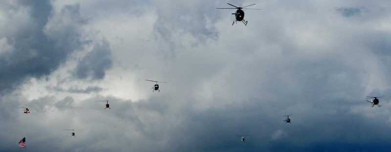 Rescue helicopters visit Medford from all over the state