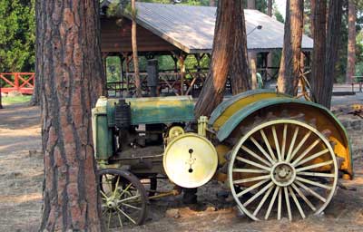 Antique tractor in the park
