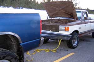 Big Blue tows a FORD