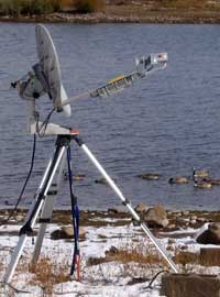Our Internet Satelite dish with Canadian Geese exploring