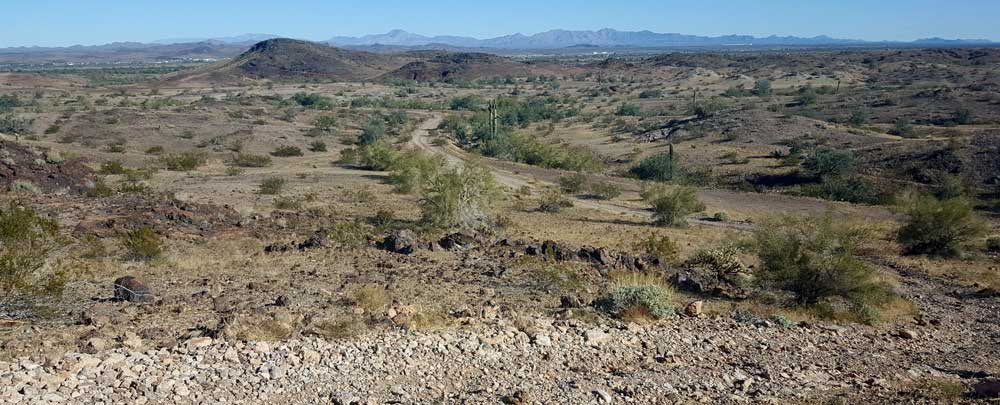 View toward Bouse from the base of Three Hump Mountain