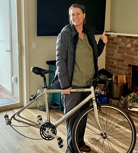 Brook with her new bike