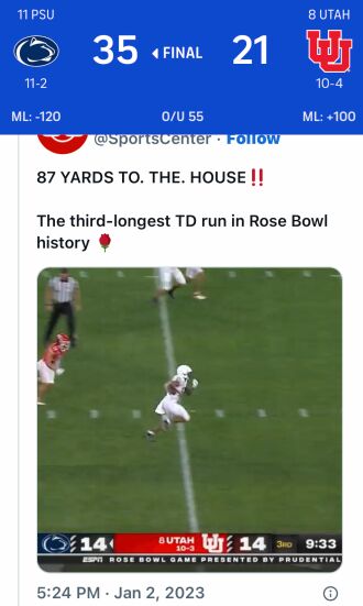 Penn State wins the Rose Bowl