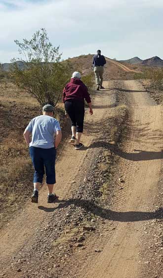 Hiking the road first