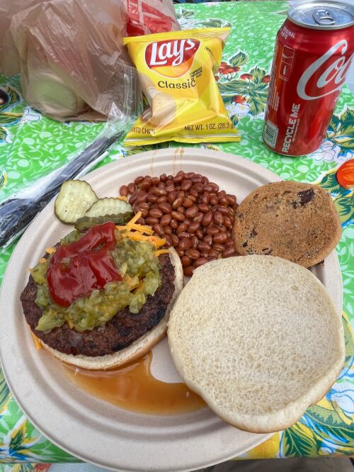 Super Bowl hamburger at the clubhouse