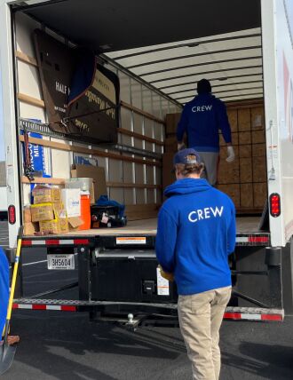 Unloading the trucks