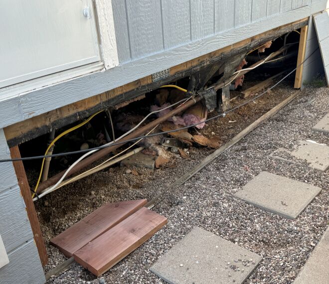 Siding removed for better access