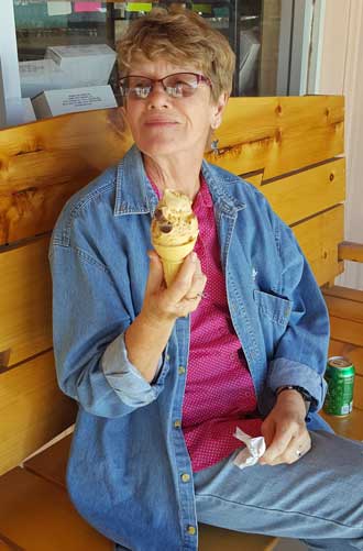 Gwen enjoying her ice cream