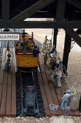 The cactus garden around the train is incredible