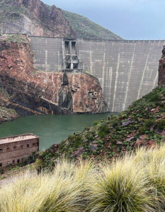 The Roosevelt Dam which creates Roosevelt Lake