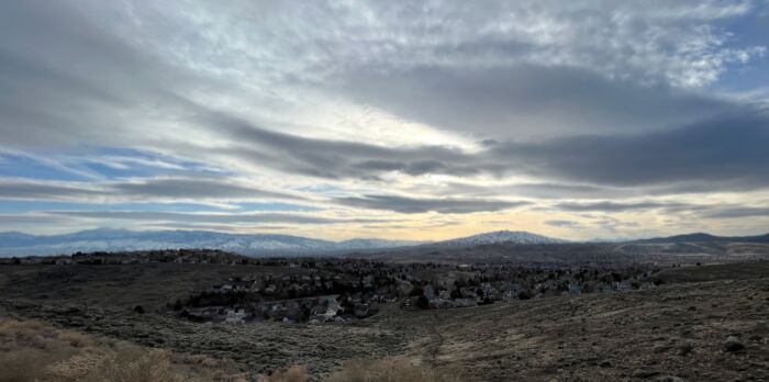 The view of Sparks and Reno a couple blocks from Joe's house