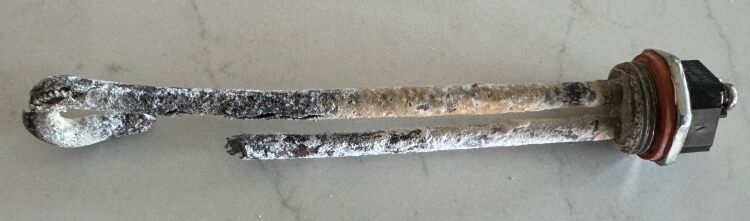 Failed water heater element
