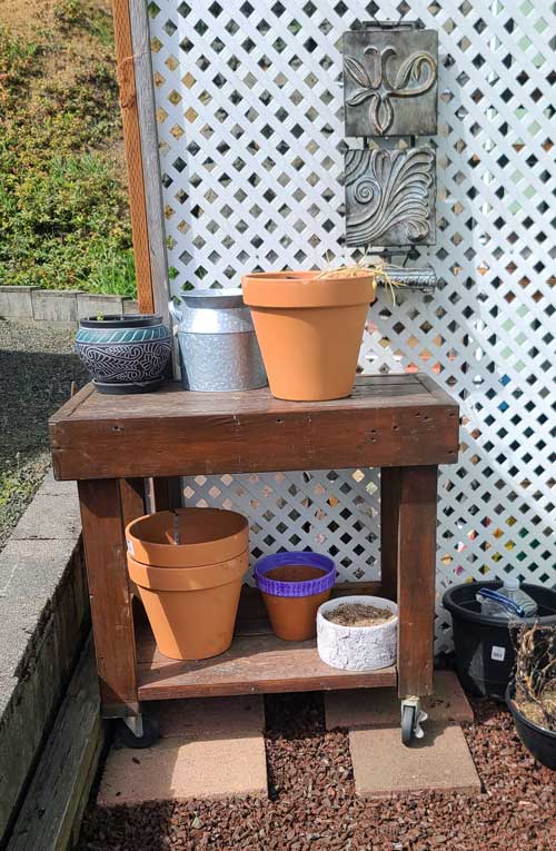 Plant prep stand in place