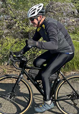 Erik enjoying the ride on his gravel bike