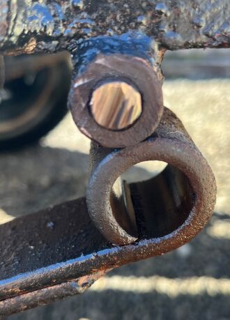 It took 3.5 hours to drill out the old shackle bolt