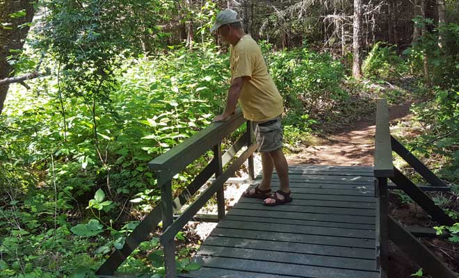 Dale on one of the many bridges on the trail