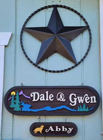 Our name plate on the shed