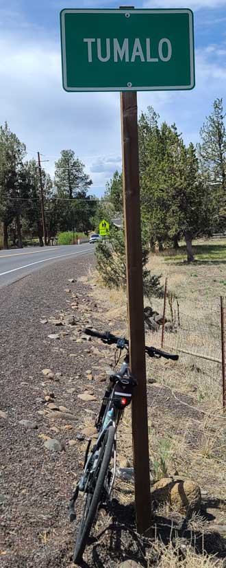 Riding through the tiny town of Tumalo