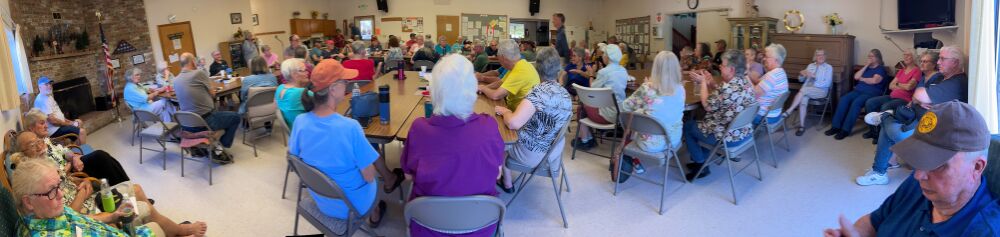 Clubhouse meeting to introduce the new medical center in Sutherlin