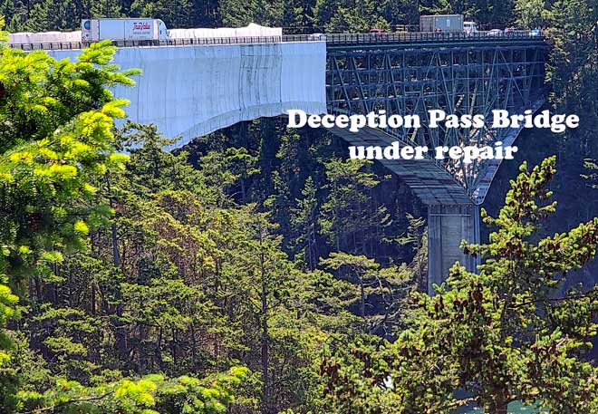 Repair on the Deception Pass Bridge