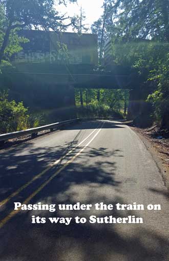 Riding with a train on its way to Sutherlin