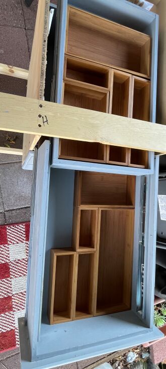 Bamboo dividers fit the top two drawers